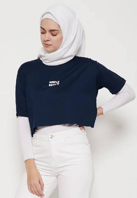 Third Day LTD20 OLC crop top loose simple does it navy