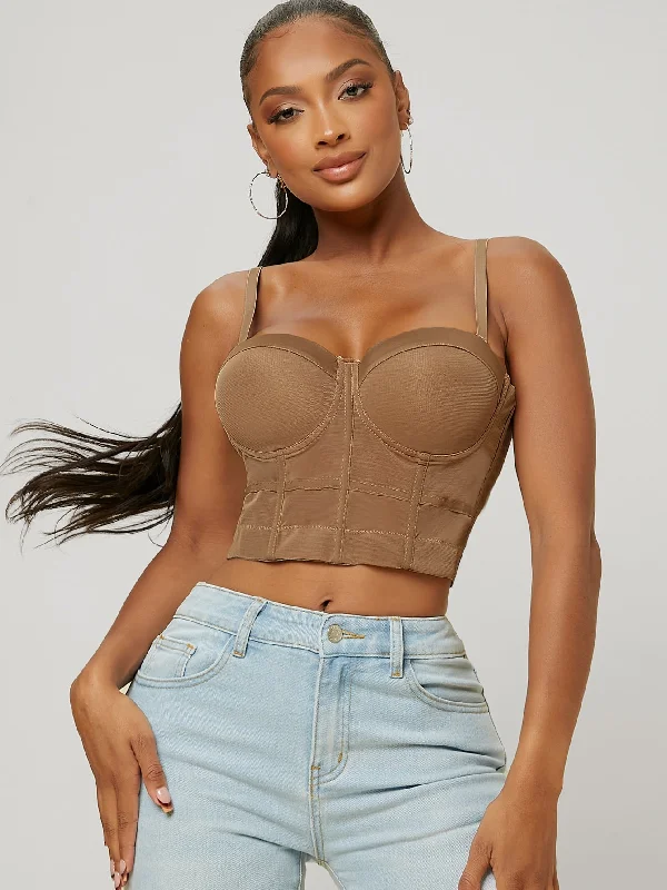 Sexy Plain Spaghetti Strap Crop Women Tank Top & Cami