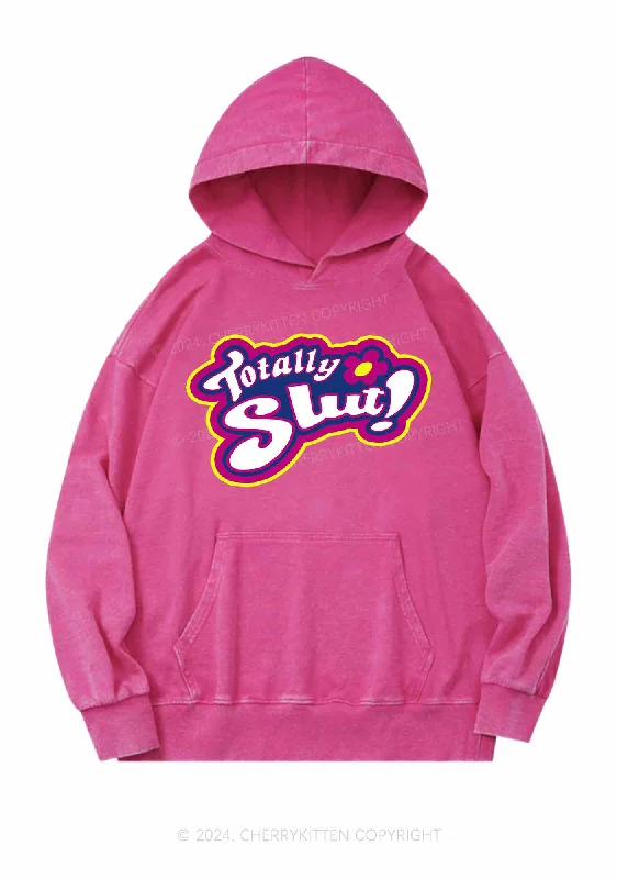 Totally Slxt Y2K Washed Hoodie Cherrykitten