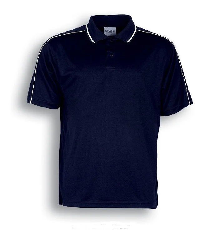 Ladies Breezeway Striped Polo - Navy/White