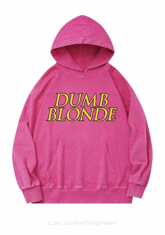 Dumb Blonde Y2K Washed Hoodie Cherrykitten