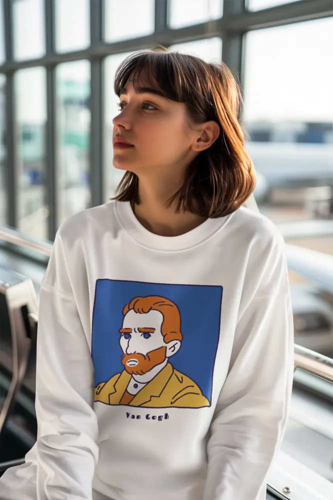 Vincent van Gogh Portrait - Crewneck Mixed Cotton