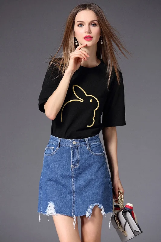 Bunny Embroidered T-Shirt