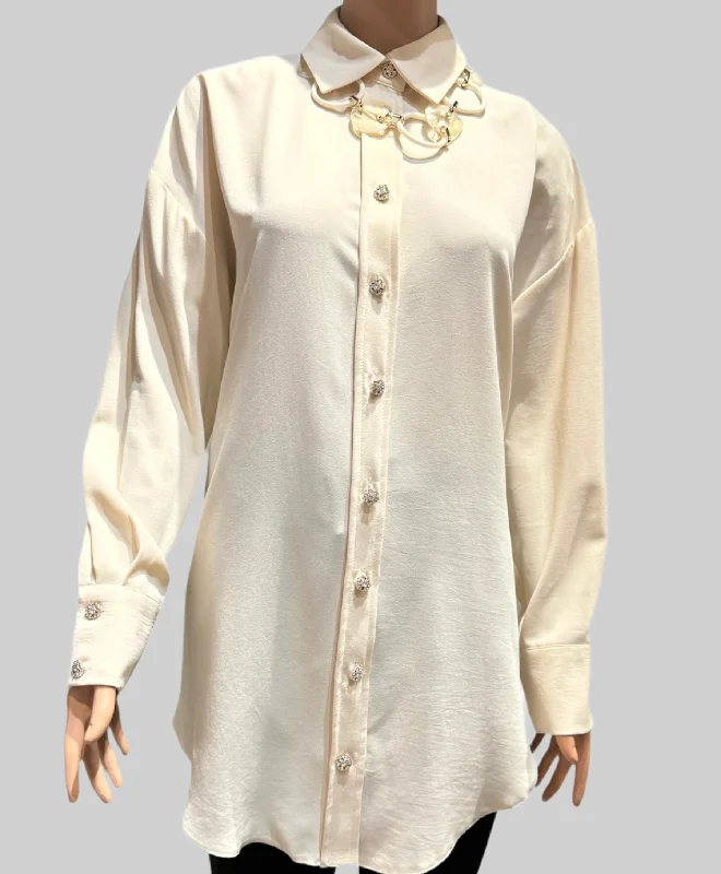 Crystal Button Tunic (Cream)