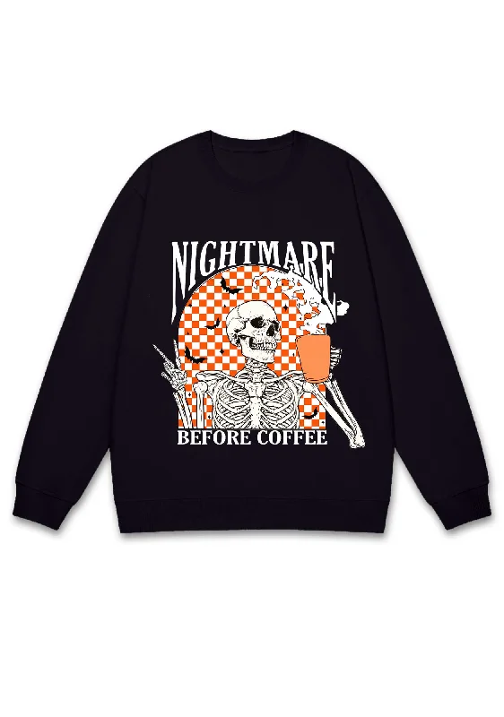 Halloween Nightmare Before Coffee Y2K Sweatshirt