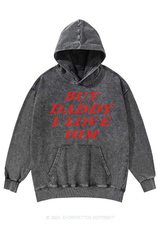 But Daddy I Love Him Y2K Washed Hoodie Cherrykitten