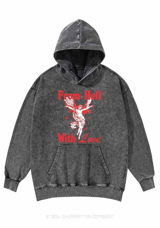 From Hell With Love Y2K Washed Hoodie Cherrykitten