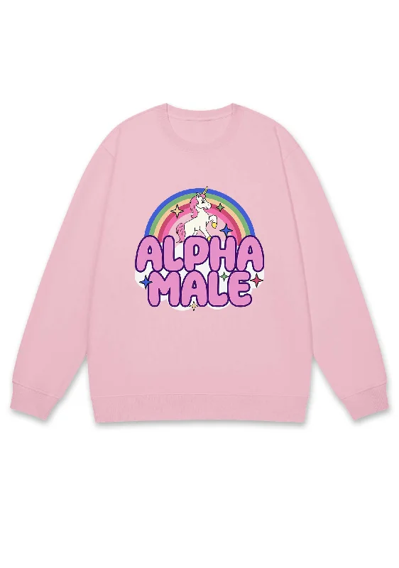 Rainbow Unicorn Alpha Male Y2K Sweatshirt