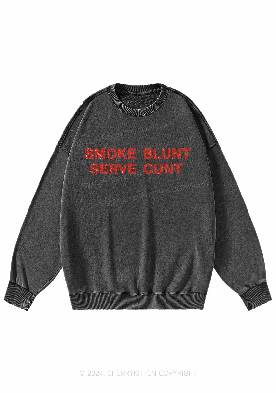 Smoke Blunt Y2K Washed Sweatshirts Cherrykitten