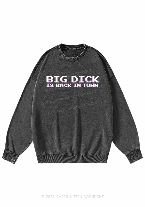 Big Is Back In Town Y2K Washed Sweatshirts Cherrykitten