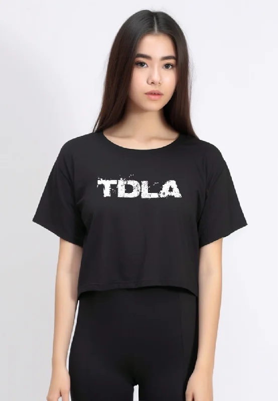 TDLA LTE54 kaos crop oversize OLC wanita air brush spray TDLA hitam