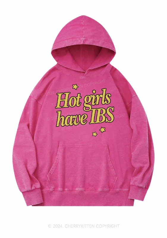 Hot Girls Have IBS Y2K Washed Hoodie Cherrykitten