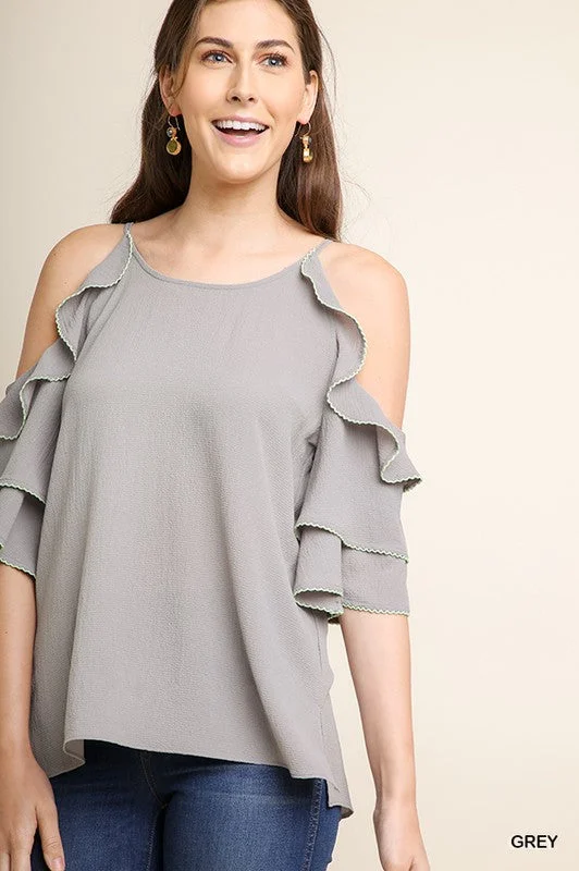 Layered Open Shoulder Blouse