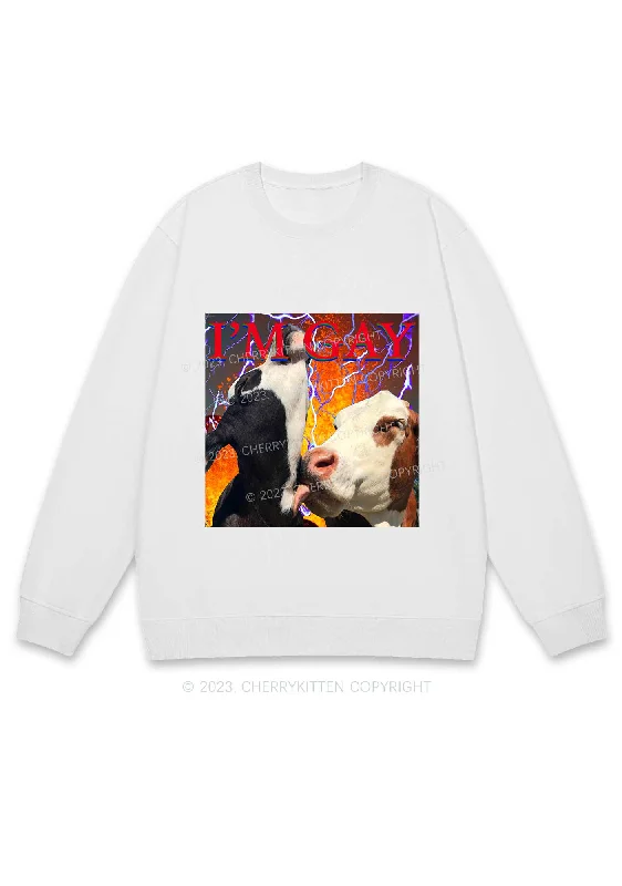 Gay Cow Play Y2K Sweatshirt Cherrykitten