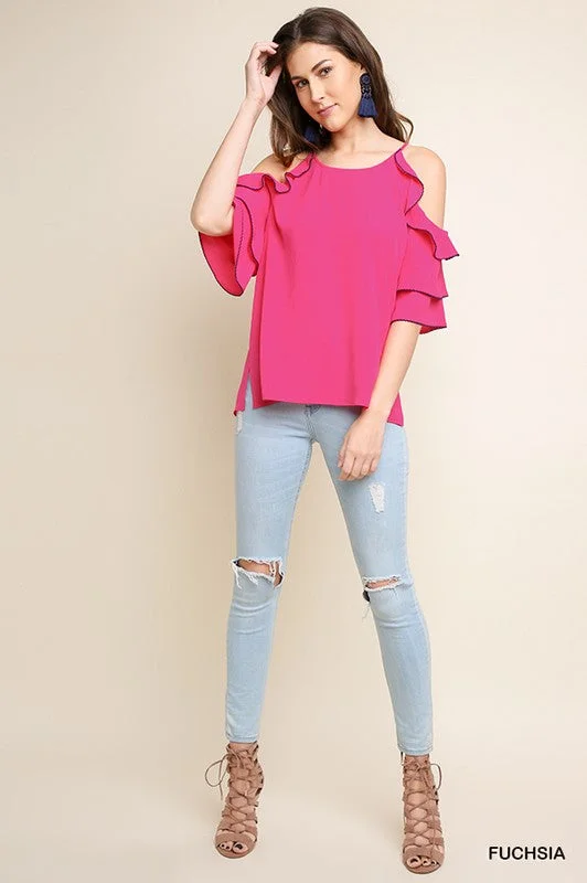 Layered Open Shoulder Blouse