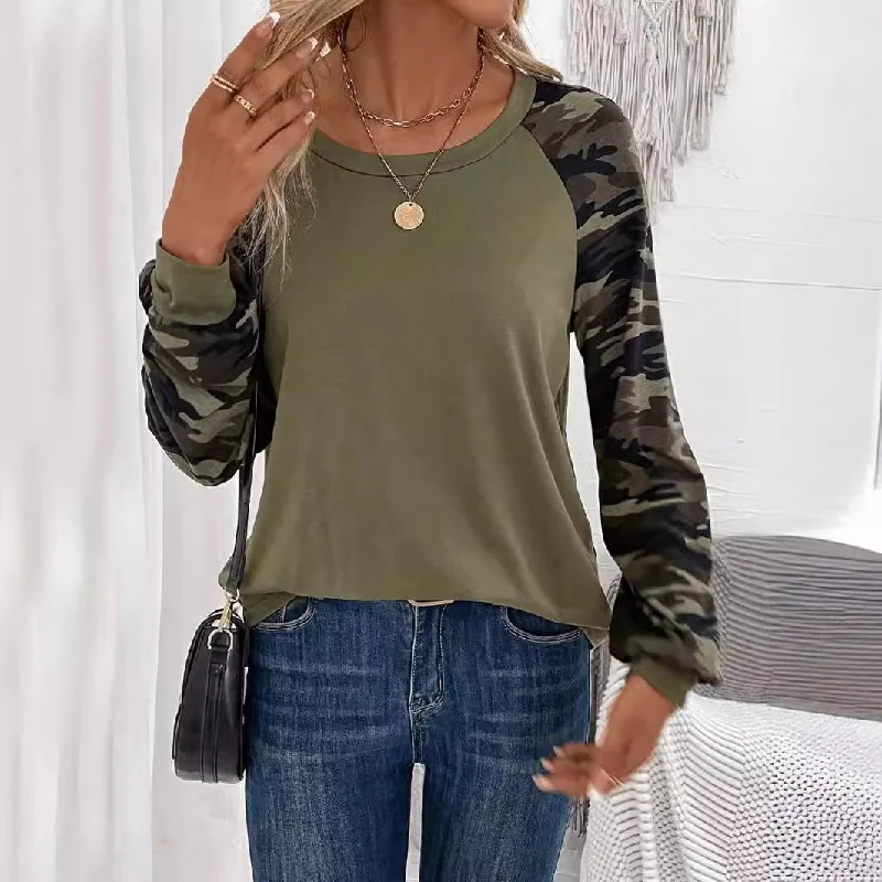 Round Neck Leopard Print Long Sleeve Casual T-Shirts Wholesale Womens Clothing N3824062800002