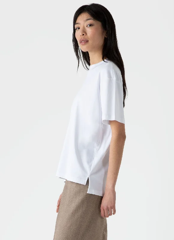 Price Smash Women's Mock Neck T-shirt in White