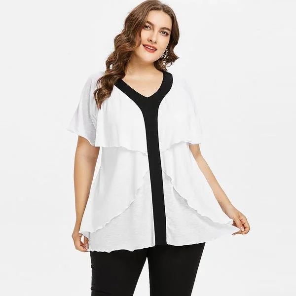 ANALUKE Tiered Ruffle Short Sleeve T-Shirt