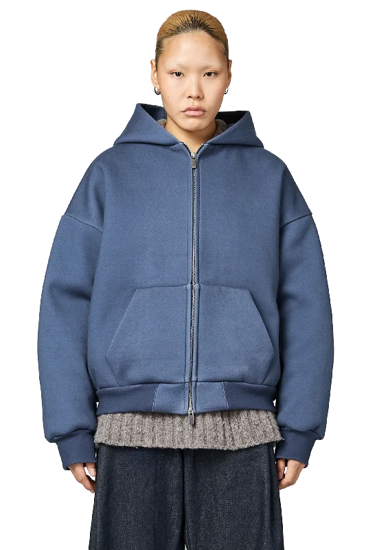 V2 Zipped Hoodie in Vintage Denim Blue