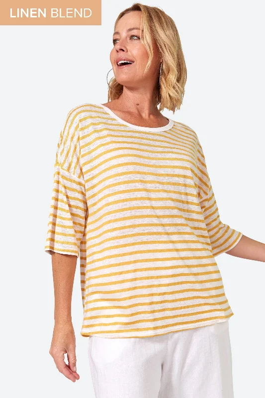 Intrepid Stripe Tshirt - Honey