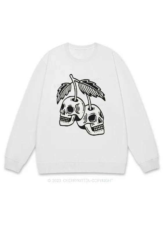 Cherry Skulls Halloween Y2K Sweatshirt Cherrykitten