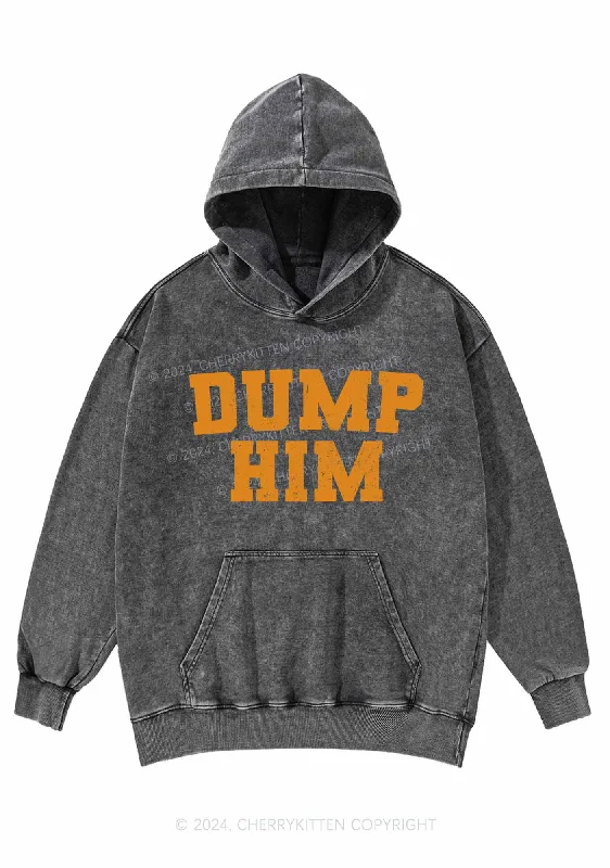 Dump Him Y2K Washed Hoodie Cherrykitten