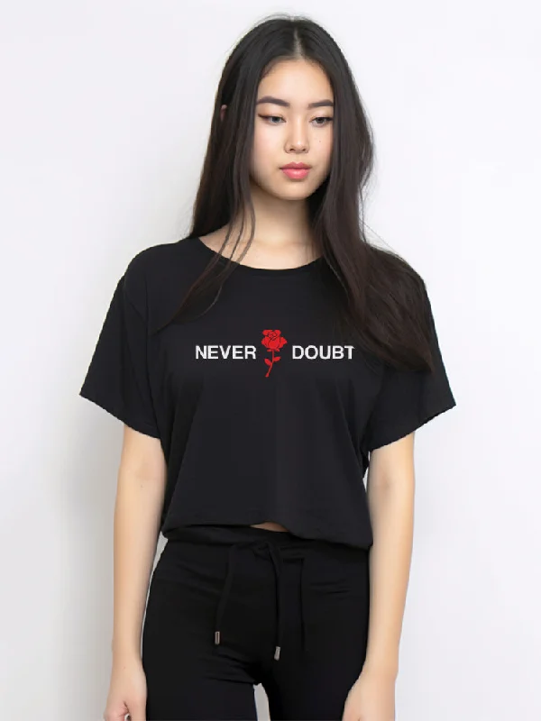 LTE68 olc crop top oversize loose hitam never doubt hitam