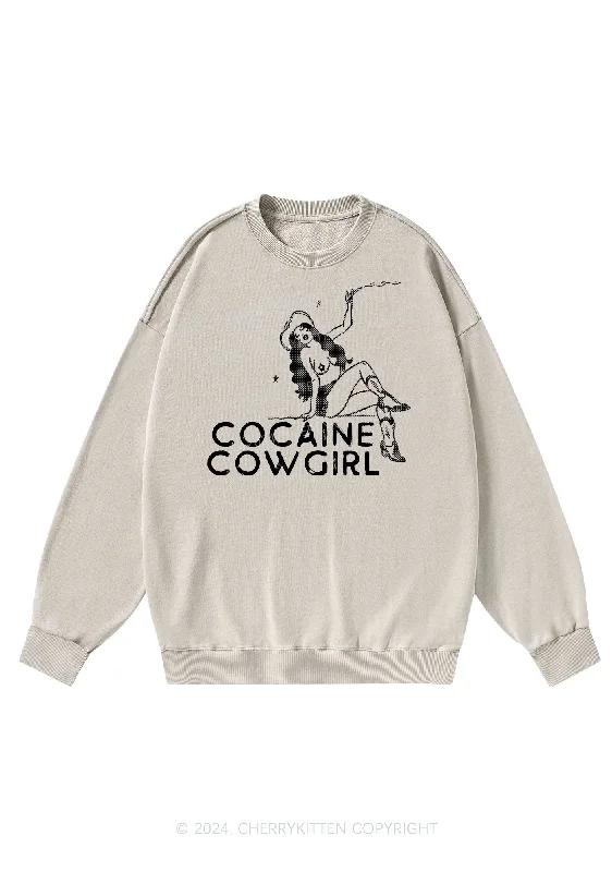 Cola Cowgirl Y2K Washed Sweatshirts Cherrykitten