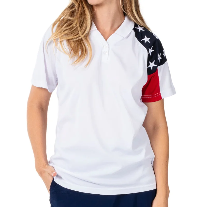 Women's Allegiance Freedom Tech Polo Shirt -White