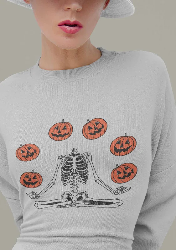 Halloween Pumpkin Head Skeleton Y2K Sweatshirt