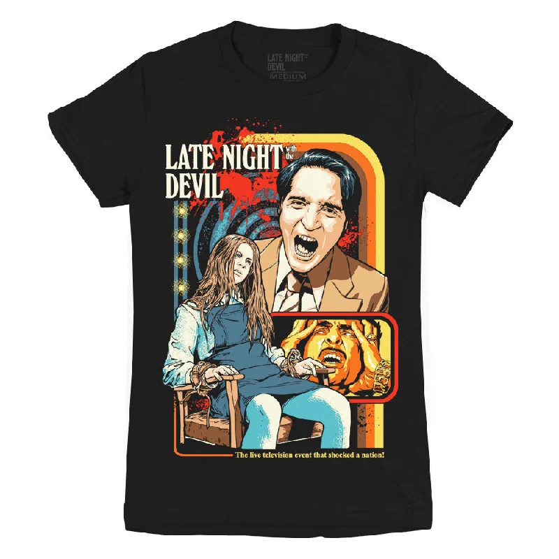 Late Night With The Devil Exorcism With A Twist Ladies T-Shirt