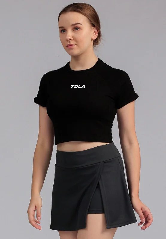 Third Day LTE04 STCP Crop Top TDLA Hitam Kaos Casual Wanita