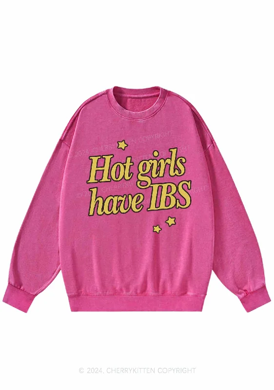 Hot Girls Have IBS Y2K Washed Sweatshirts Cherrykitten