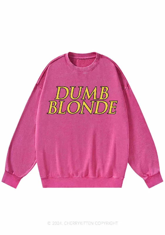 Dumb Blonde Y2K Washed Sweatshirts Cherrykitten