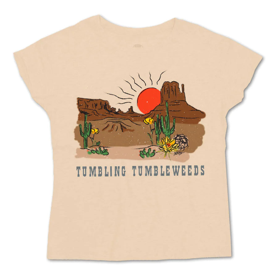 HOOEY "TUMBLING TUMBLEWEEDS" CREAM TEE