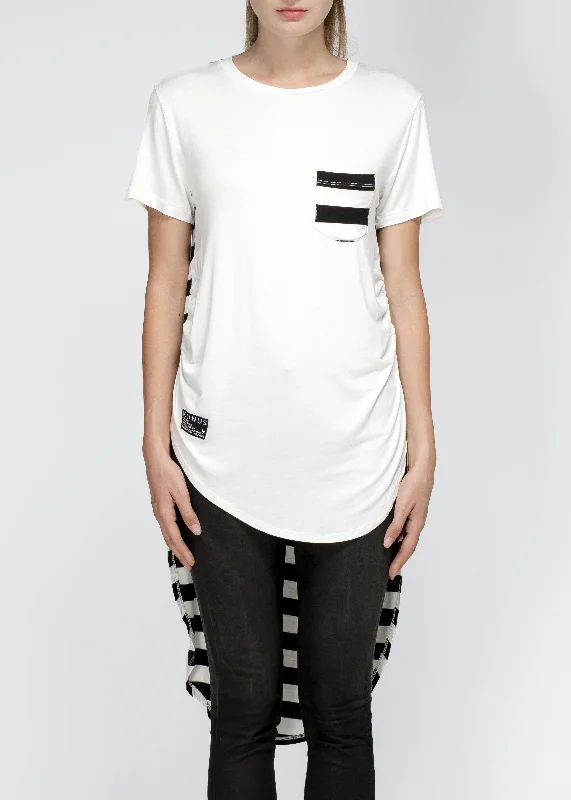 Konus Women's Elongated Hi Lo Stripe Tee