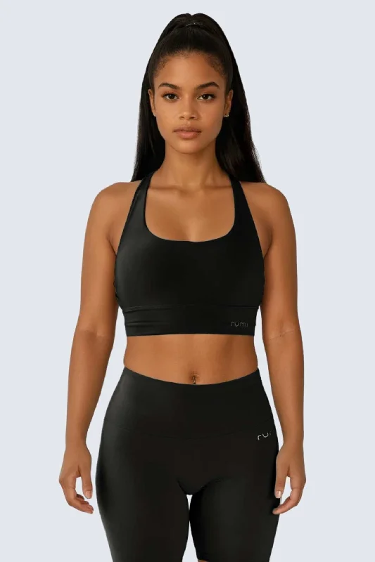 W SunSoft Stringy Crop Top Bra - Black