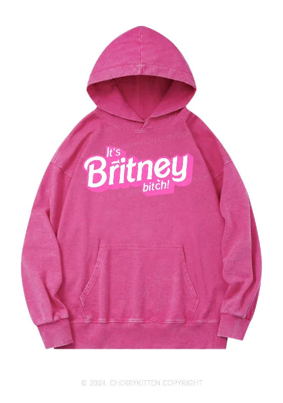 It's Britney Bixch Y2K Washed Hoodie Cherrykitten