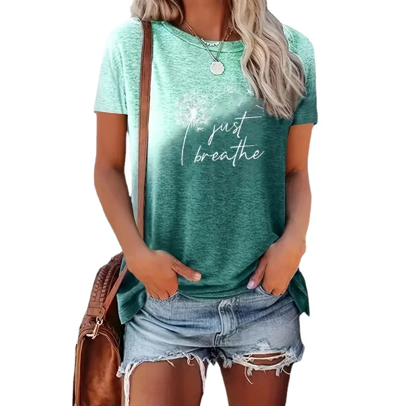 Dandelion Letter Print Short Sleeve T-Shirts Wholesale Women's Clothing N3824040700300