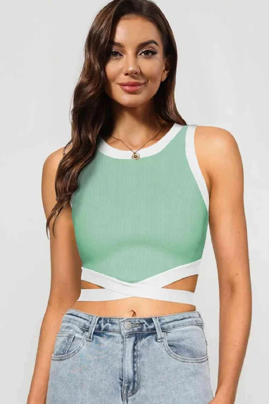 Contrast Tie Back Tank