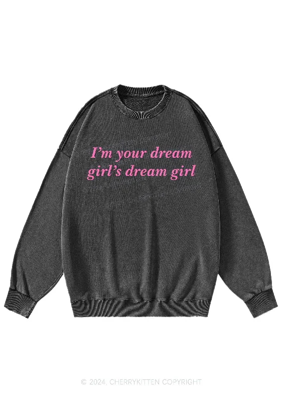 Dream Girl Y2K Washed Sweatshirts Cherrykitten