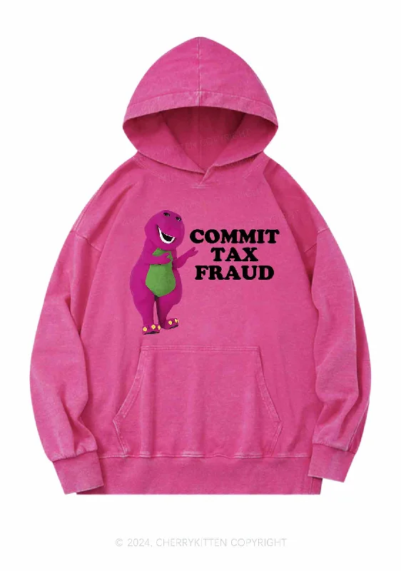 Commit Tax Fraud Y2K Washed Hoodie Cherrykitten