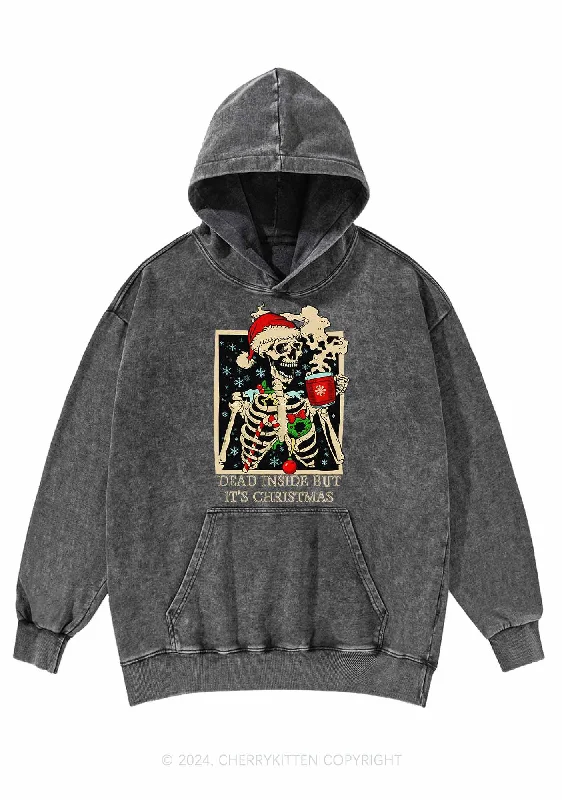 Christmas Dead Inside Y2K Washed Hoodie Cherrykitten