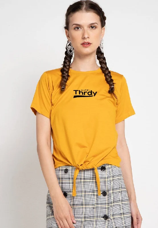 Third Day LTC97 ck crop not thrdy mustard kaos casual wanita