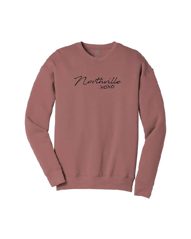 Ink Detroit Northville XOXO Crewneck Sweatshirt - Mauve