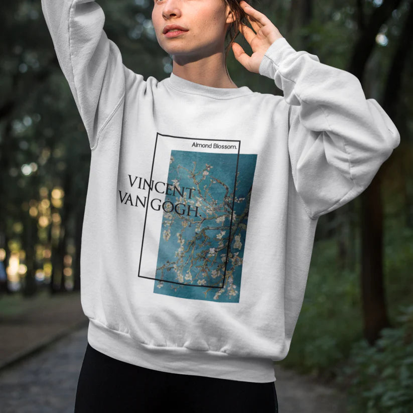 Almond Blossoms Crewneck Mixed Cotton