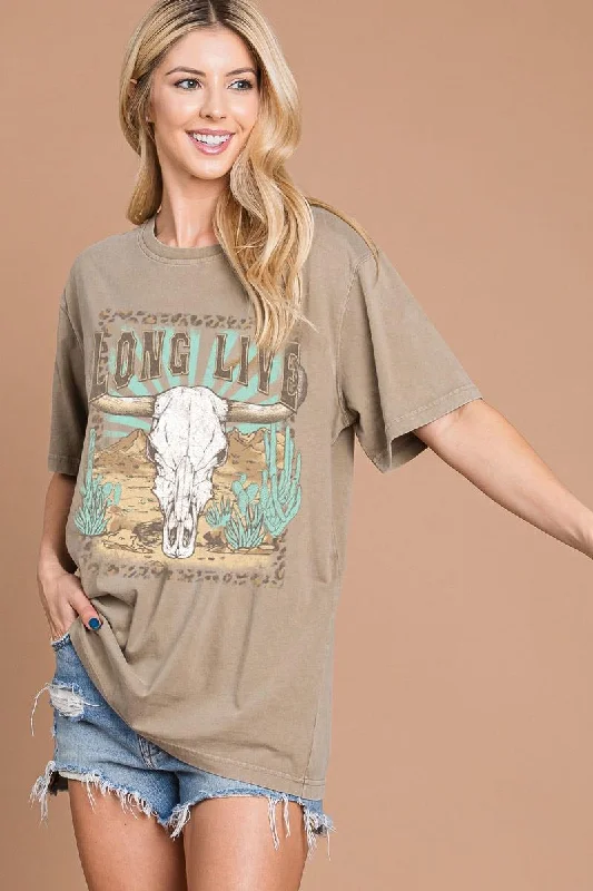 Zutter Long Live Longhorn Boho Graphic Tee