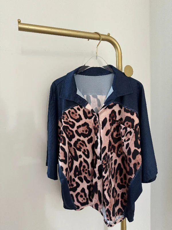 Dark Denim & Leopard Marissa Top