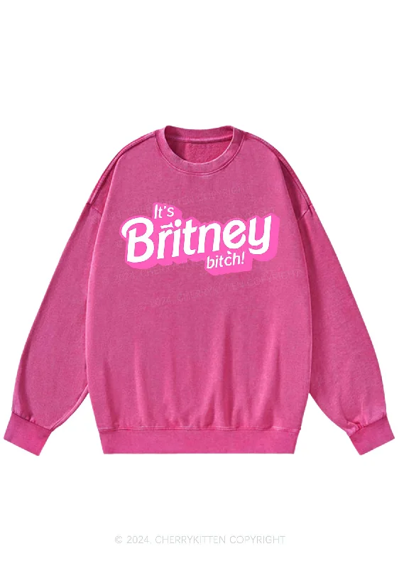 It's Britney Bixch Y2K Washed Sweatshirts Cherrykitten