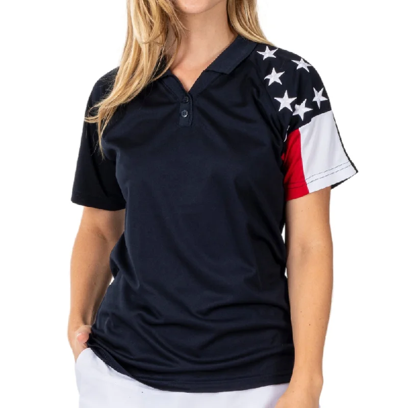 Women's Allegiance Freedom Tech Polo Shirt -Navy